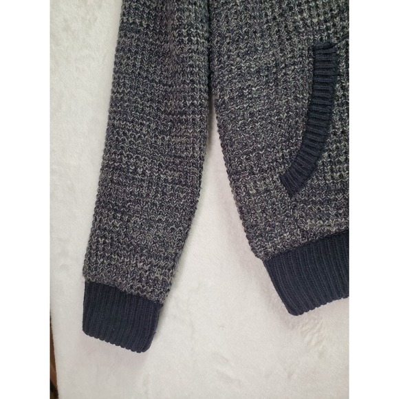 Buffalo by David Bitton Sweater Mens Medium Gray Sherpa Lined Hooded Full Zipper - Picture 6 of 13